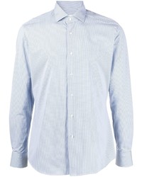 Camicia elegante a righe verticali azzurra di Xacus