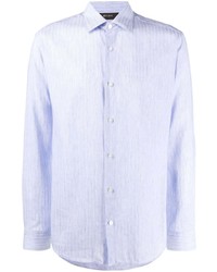 Camicia elegante a righe verticali azzurra di Z Zegna