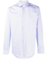 Camicia elegante a righe verticali azzurra di Z Zegna