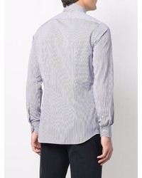 Camicia elegante a righe verticali bianca e blu scuro di Xacus