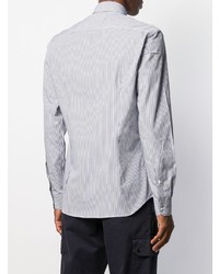 Camicia elegante a righe verticali bianca e blu scuro di Fay