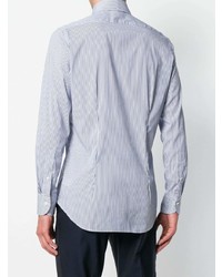 Camicia elegante a righe verticali bianca e blu di Bagutta