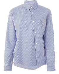 Camicia elegante a righe verticali bianca e blu di Comme Des Garcons Comme Des Garcons