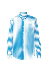 Camicia elegante a righe verticali bianca e blu di Department 5