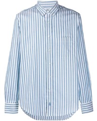 Camicia elegante a righe verticali bianca e blu di Lanvin