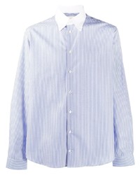 Camicia elegante a righe verticali bianca e blu di MACKINTOSH