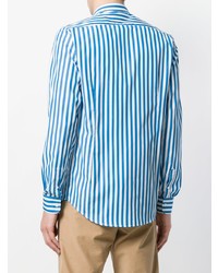 Camicia elegante a righe verticali bianca e blu di Department 5
