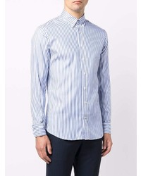Camicia elegante a righe verticali bianca e blu di Hackett