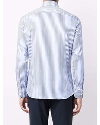 Camicia elegante a righe verticali bianca e blu di Hackett