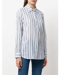 Camicia elegante a righe verticali bianca e blu di Shirtaporter