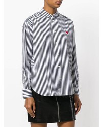 Camicia elegante a righe verticali bianca e nera di Chinti & Parker