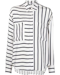 Camicia elegante a righe verticali bianca e nera di Tome