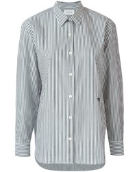 Camicia elegante a righe verticali bianca e nera di Wood Wood