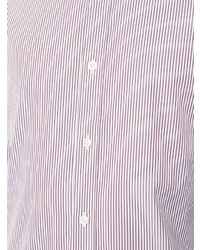 Camicia elegante a righe verticali bianca e rossa e blu scuro di Gieves & Hawkes