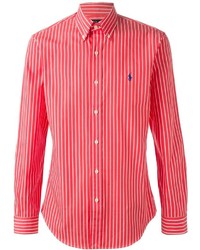 Camicia elegante a righe verticali bianca e rossa di Polo Ralph Lauren
