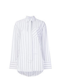 Camicia elegante a righe verticali bianca
