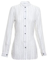 Camicia elegante a righe verticali bianca di Ann Demeulemeester