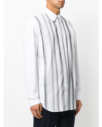 Camicia elegante a righe verticali bianca di Maison Margiela