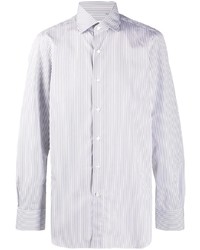 Camicia elegante a righe verticali bianca di Finamore 1925 Napoli