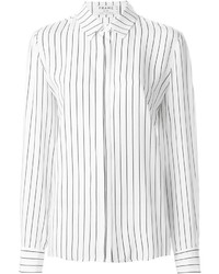 Camicia elegante a righe verticali bianca di Frame Denim