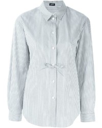 Camicia elegante a righe verticali bianca di Jil Sander Navy