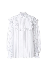 Camicia elegante a righe verticali bianca di MSGM