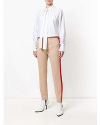 Camicia elegante a righe verticali bianca di MSGM