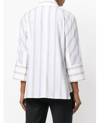 Camicia elegante a righe verticali bianca di Marni