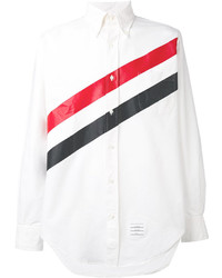 Camicia elegante a righe verticali bianca di Thom Browne