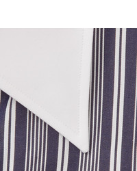 Camicia elegante a righe verticali blu scuro e bianca di Kingsman