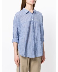 Camicia elegante a righe verticali blu di Xirena