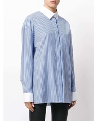 Camicia elegante a righe verticali blu di Alexandre Vauthier