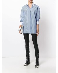 Camicia elegante a righe verticali blu di Alexandre Vauthier