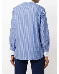 Camicia elegante a righe verticali blu di Tory Burch