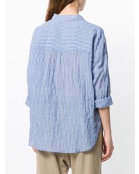 Camicia elegante a righe verticali blu di Xirena