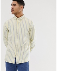 Camicia elegante a righe verticali gialla di Pull&Bear