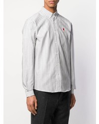 Camicia elegante a righe verticali grigia di Ami Paris