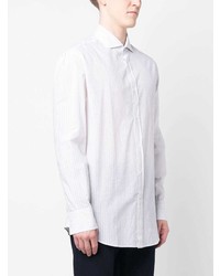 Camicia elegante a righe verticali grigia di Brunello Cucinelli