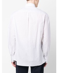 Camicia elegante a righe verticali grigia di Brunello Cucinelli