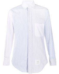 Camicia elegante a righe verticali grigia di Thom Browne