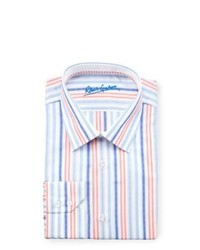 Camicia elegante a righe verticali multicolore