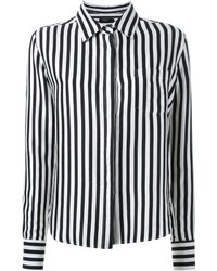 Camicia elegante a righe verticali nera e bianca di Bassike