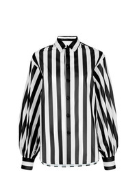 Camicia elegante a righe verticali nera e bianca di G.V.G.V.