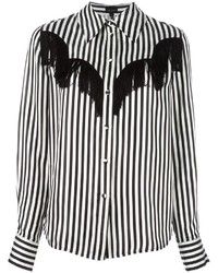 Camicia elegante a righe verticali nera e bianca di Marc Jacobs