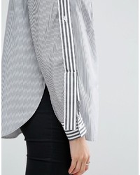 Camicia elegante a righe verticali nera e bianca di Asos
