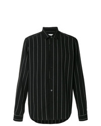 Camicia elegante a righe verticali nera di AMI Alexandre Mattiussi