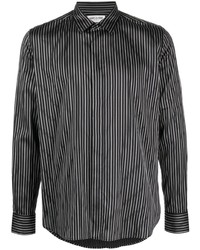 Camicia elegante a righe verticali nera di Saint Laurent