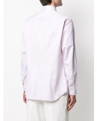Camicia elegante a righe verticali rosa di Brioni