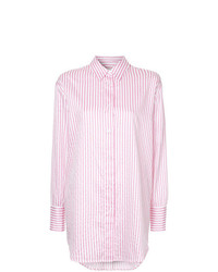 Camicia elegante a righe verticali rosa