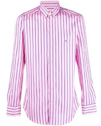 Camicia elegante a righe verticali rosa di Etro